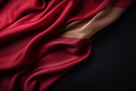 Waving mexican flag on independence day with fabric texture background and copy space for textの素材