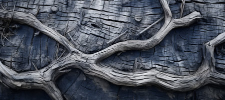 Highly detailed representation of aged tree bark trunk with captivating wooden surface backgroundの素材