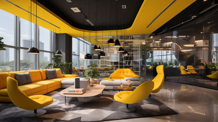 Inspiring and vibrant creative workspaces  modern interior design and unique office cultureの素材