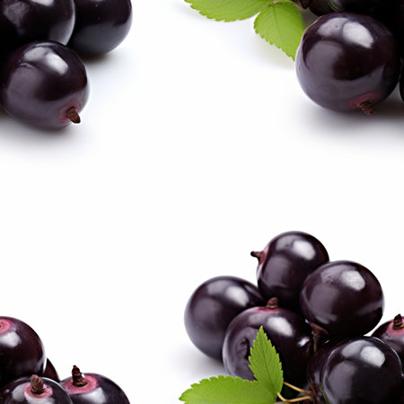 Fresh and vibrant ripe acai berry isolated on clean white background   high quality stock photoの素材