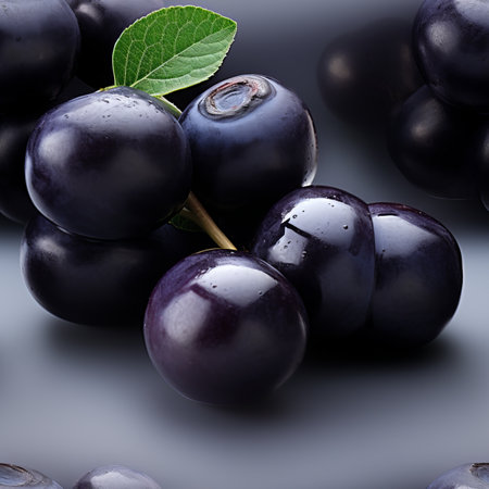 Close up of ripe acai berry on a clean white background   high quality isolated imageの素材
