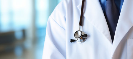 Experienced male doctor in hospital officeconcept of medical technology and healthcare business.の素材