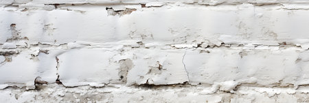 Rustic white painted vintage brick wall background with textured surface and weathered appearanceの素材