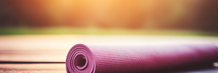 Active lifestyle woman practicing yoga at home for morning meditation on exercise mat in living roomの素材