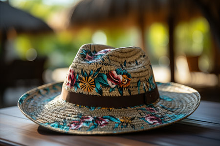 Lively beachfront marketplace with vibrant stalls showcasing fresh fruits and handmade craftsの素材