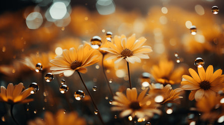 Enchanting sunflower dreamscape with a gentle bokeh background and vibrant contrasting colorsの素材