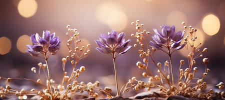 Elegant and captivating purple and violet glitter bokeh background with a radiant and textured shineの素材