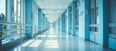 Blurred hospital interior   medical background for design and advertising to evoke healing ambianceの素材