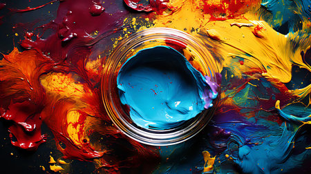Vibrant oil color painter s all inclusive art supply and workspace set for creative expressionの素材