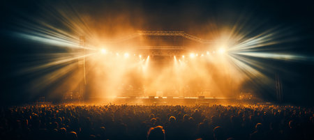 Infuse the blurred bokeh effect with vibrant concert visuals for an electrifying bokeh backgroundの素材
