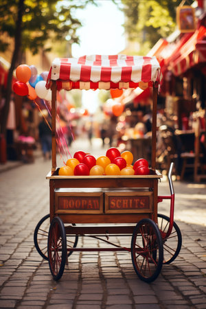 Eye catching and vibrant carnival poster mockup with ample copy space for text placementの素材