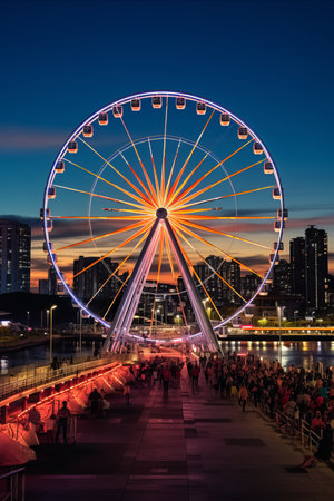 Eye catching and vibrant carnival poster mockup with ample copy space for text placementの素材