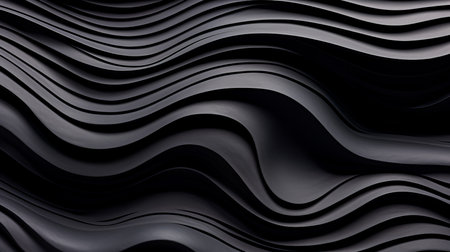 Abstract black wavy background texture pattern with elegant curves and intricate designの素材