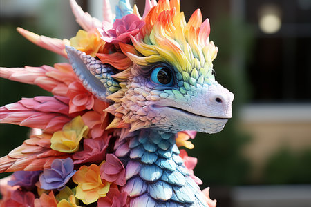 Mythical creature sanctuary  dragons   beasts in misty valley  ancient ruins  vibrant energyの素材