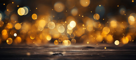 Vibrant yellow glow particles in abstract bokeh background with a stunning visual effectの素材