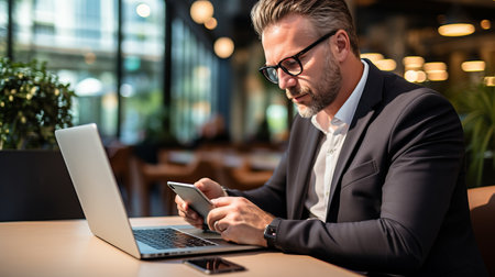 stressed young accountant reviewing accounts, reflecting financial stress during recessionの素材