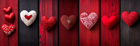 Love symbols collage  heart shaped divisions with white vertical lines and bright light white styleの素材