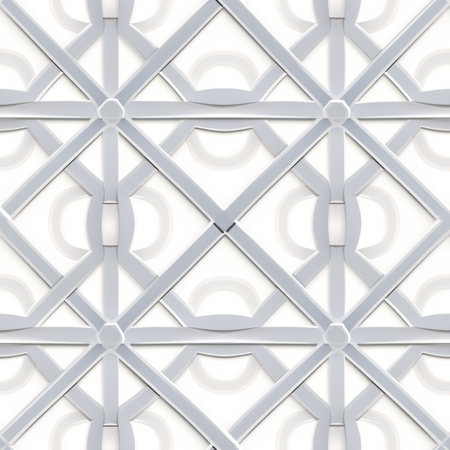 Seamless geometric vector patterns on white background with grey outline, oriental style designの素材
