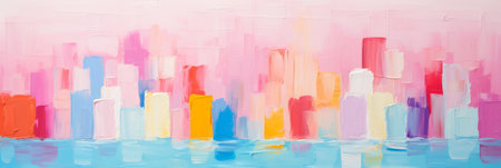 Vibrant and expressive abstract background with pastel tones, created using random oil paint strokesの素材