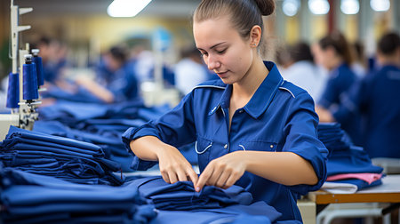 Synchronized teamwork in factory assembly and meticulous product inspection for quality assuranceの素材