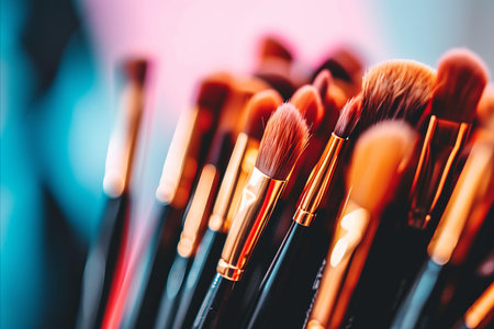 Artistic masterpiece  a vibrant collection of essential tools for creative expressionの素材