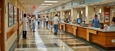 Dedicated medical professionals providing compassionate and expert care in a hospital sceneの素材