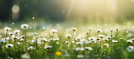 Green minimalistic blurred background for spring product placement and advertisementsの素材