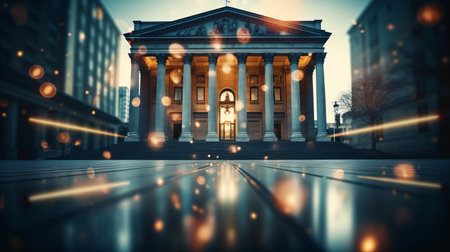 Blurred bokeh effect with financial patterns   banking motifs for stunning finance visualsの素材