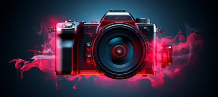 Vibrant bokeh with futuristic tech gadgets for creative design projects in stunning color schemeの素材