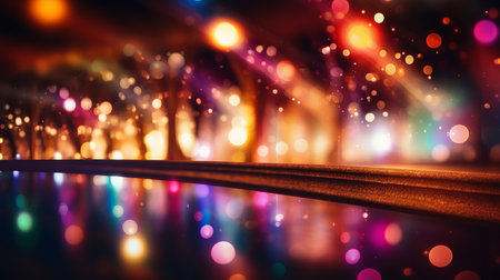 Blurred bokeh effect  car driving over bridge with mesmerizing blurred bokeh effect of water belowの素材