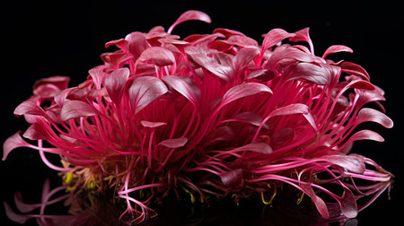 Captivating display of vibrant microgreens showcasing their rich colors and delicate texturesの素材