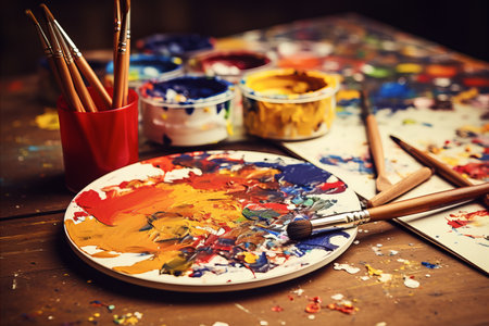 Vibrant and colorful abstract background with a creative touch for oil color therapy mixの素材