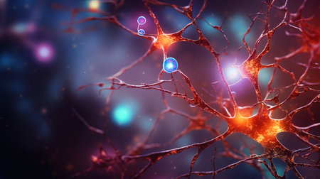 Medical background with nerve cells and neurons for scientific research and educationの素材