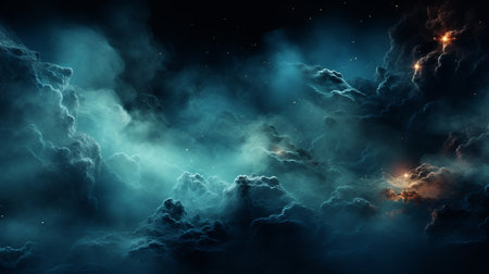 Dazzling display of a star field and captivating nebula amidst the vastness of outer spaceの素材