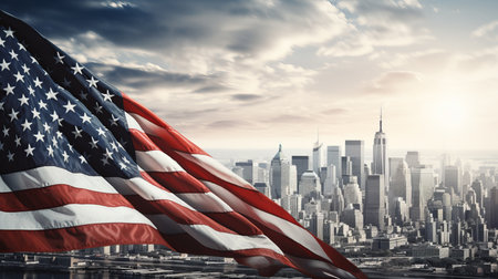 Vibrant usa independence day celebration banner with bright colors and patriotic elementsの素材