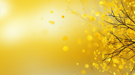 Minimalistic colorful spring blurred background in yellow tones for product placementの素材
