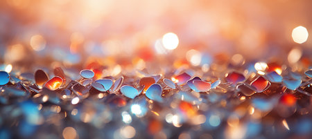 Vibrant abstract bokeh background with futuristic tech elements in a dazzling array of colorsの素材