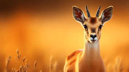 Close up portrait of majestic antelope in the wild, wildlife photographyの素材