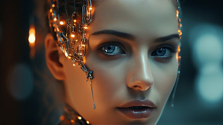 Artificial intelligence, neural networks, and sensory communication technology conceptの素材