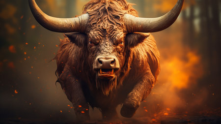 Majestic bull portrait, wildlife photography print for nature enthusiasts, home decor.の素材