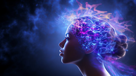 Telepathic communication  mind power control through thought for mental communicationの素材