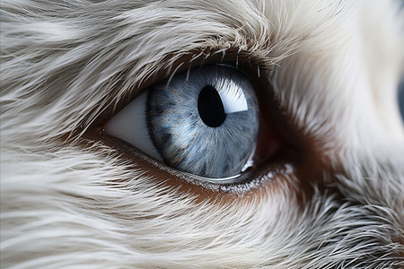 Vibrant close up of pet s fur and whiskers  capturing minute details with bright lightingの素材