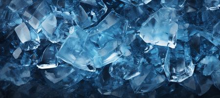 Clear blue ice texture with surface cracks   abstract winter backgroundの素材
