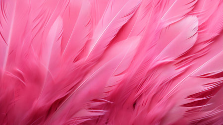 Close up of trendy pink feather texture   abstract macro fluffy feather backgroundの素材