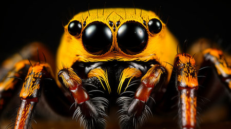 Close up of spider s spinnerets, showcasing precise silk spinning apparatus in stunning detailの素材