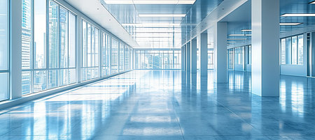 Empty modern white room with abundant natural light   beautiful abstract architecture backgroundの素材