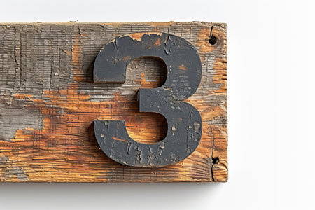 Bold number 3 isolated on a pristine white background for versatile design purposesの素材