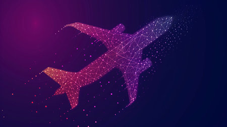 Interactive holographic shining transport icon floating in the air with dynamic interactivityの素材