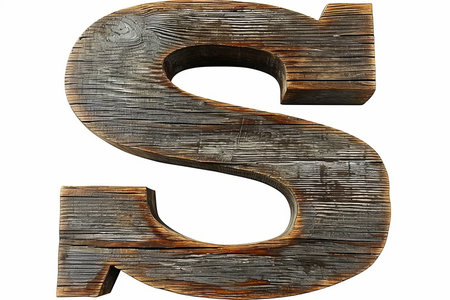 Capital letter  s  on a clean white background for design and typography purposesの素材