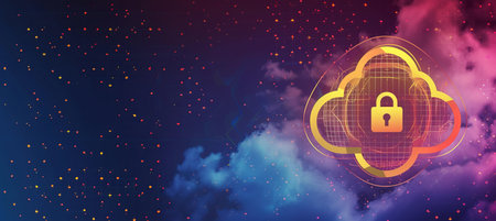 Secure connection  dynamic and dramatic data stream with end to end encryption symbolsの素材